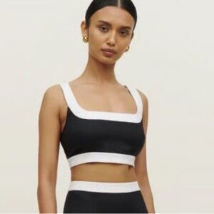 Reformation Black and White Crop Top